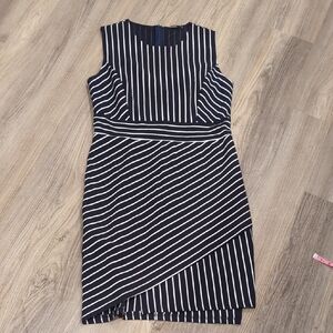 Navy Striped Sleeveless Dress Size XL